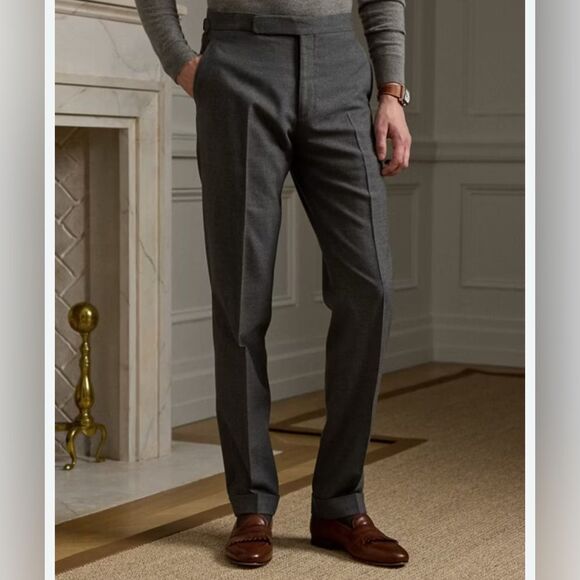 Lauren Ralph Lauren charcoal grey-Black 100% wool size  34x30 dress pants - Picture 1 of 7